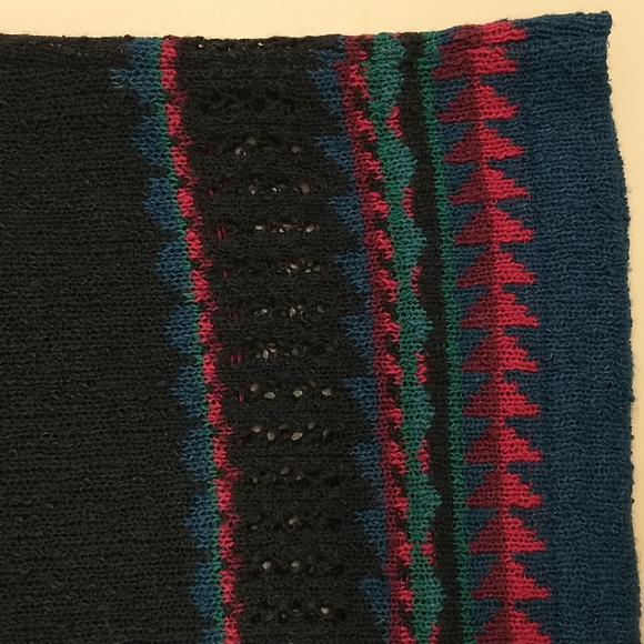 Vintage Knit Skirt Set Dress Semi Sheer Open Cobweb Weave 70s Acrylic by Alberoy - Picture 12 of 12